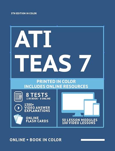 ATI TEAS 7 Study Guide 2026 (Full Color) | Smart Edition Nursing Prep