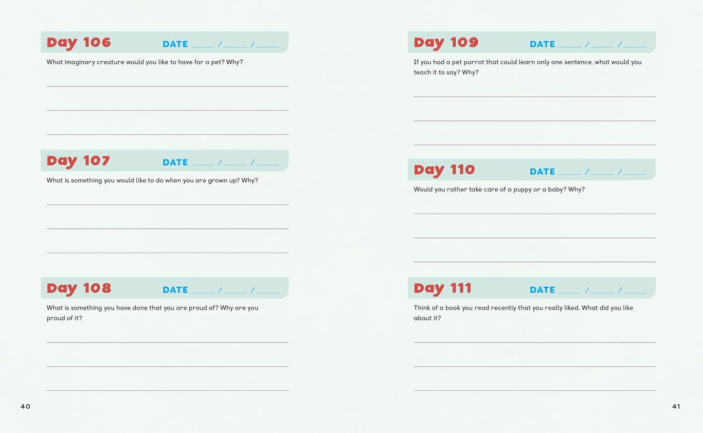 One Question a Day Journal for Kids: 365 Days All About Me
